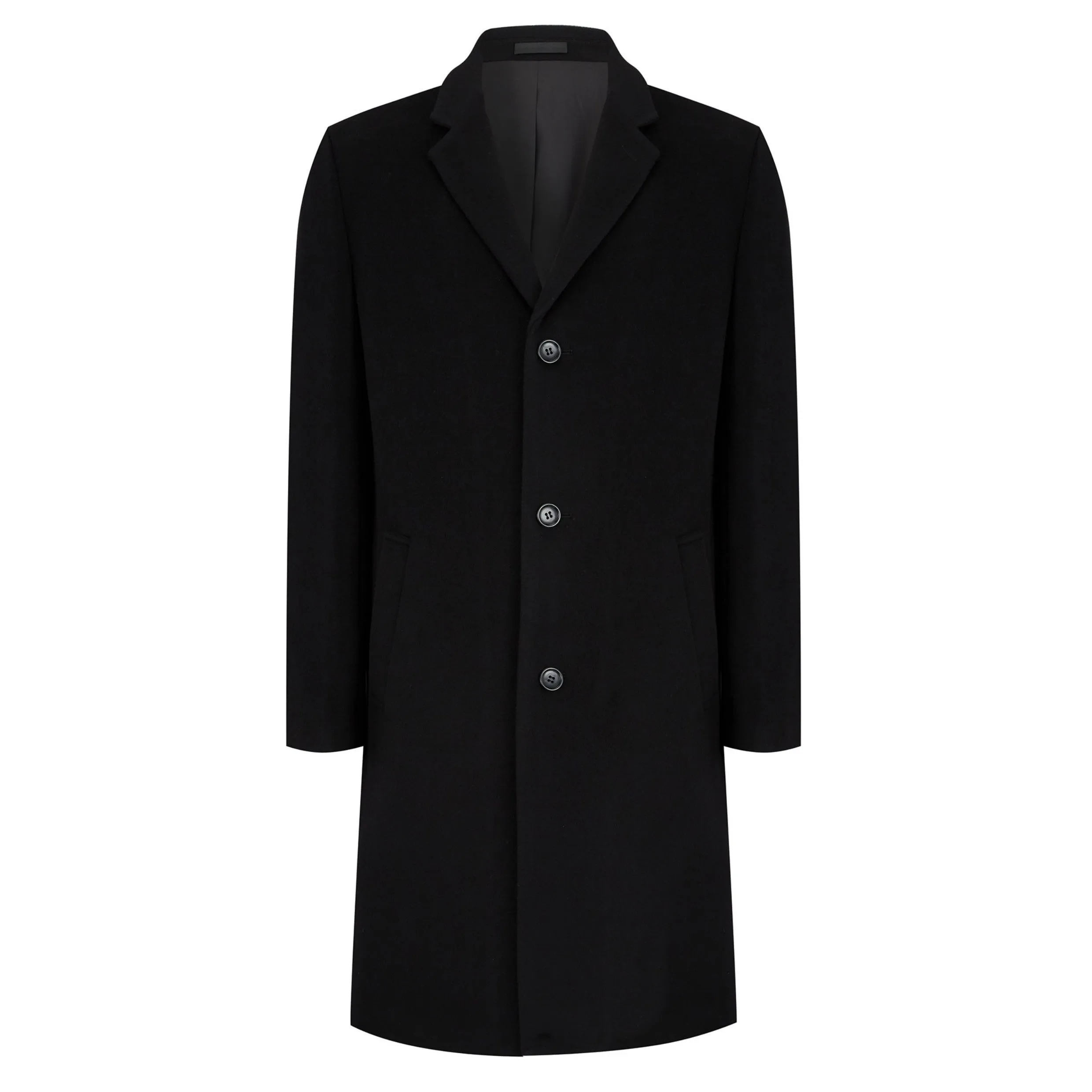 Wellington Berwick Wool Cashmere Tailored Overcoat 90177 Black