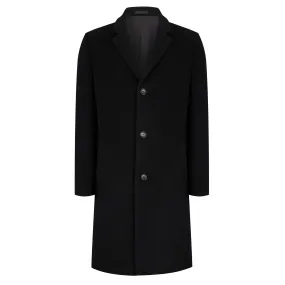 Wellington Berwick Wool Cashmere Tailored Overcoat 90177 Black