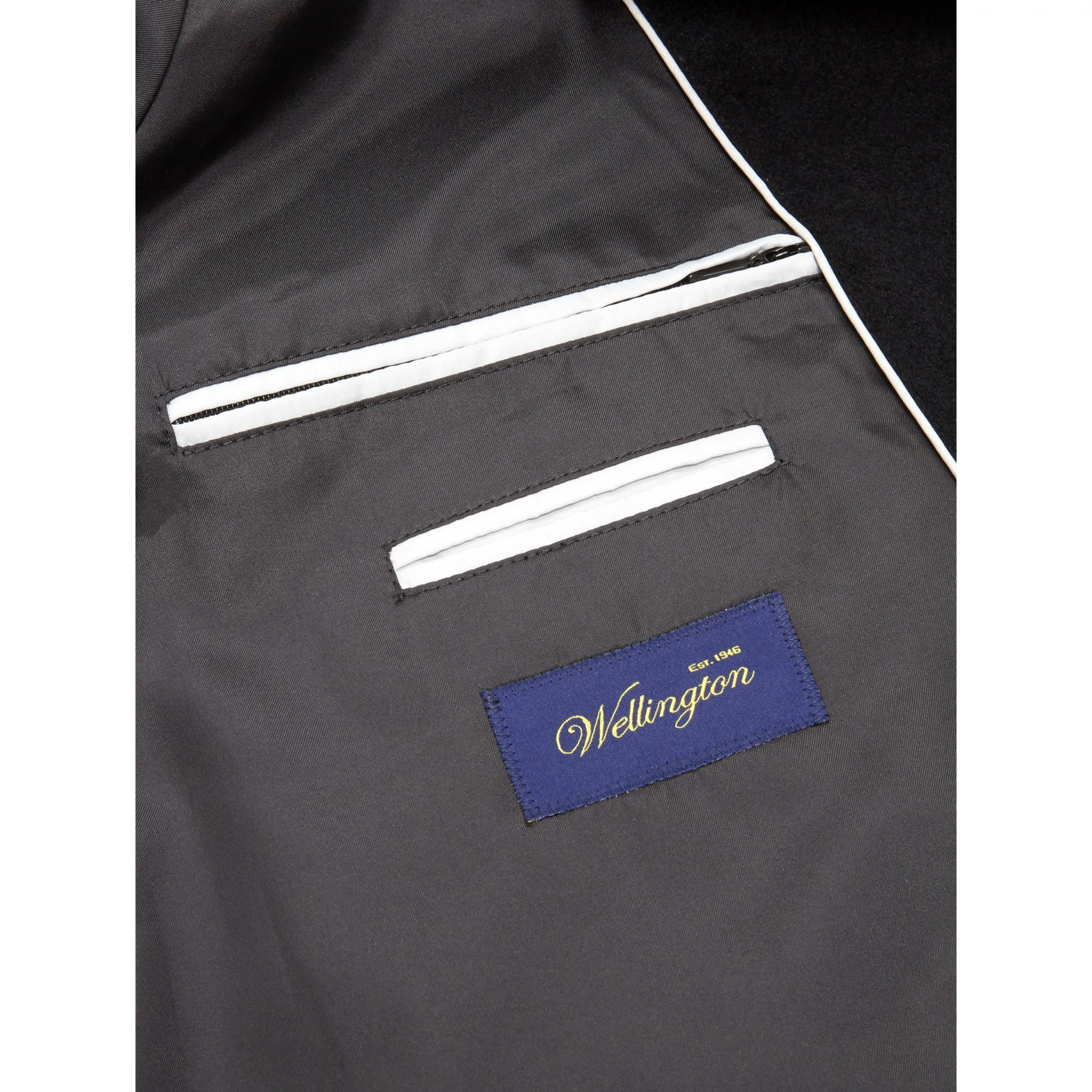 Wellington Berwick Wool Cashmere Tailored Overcoat 90177 Black